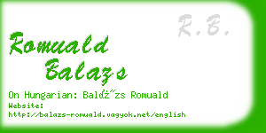 romuald balazs business card